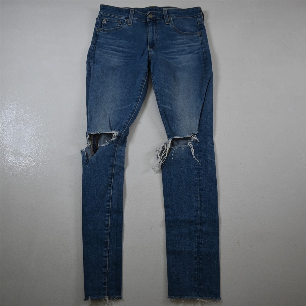 AG Adriano Goldschmeid 27 Destroyed‎ Farrah Skinny Ankle High Rise Stretch Jeans